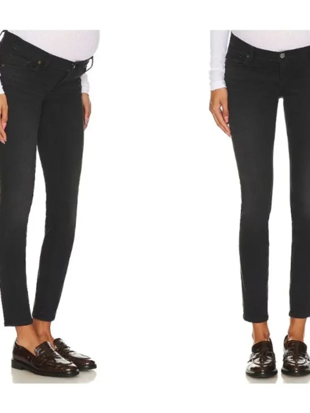 HATCH UNDER THE BUMP SLIM CROP MATERNITY JEANS STRETCH DENIM BLACK sz 30